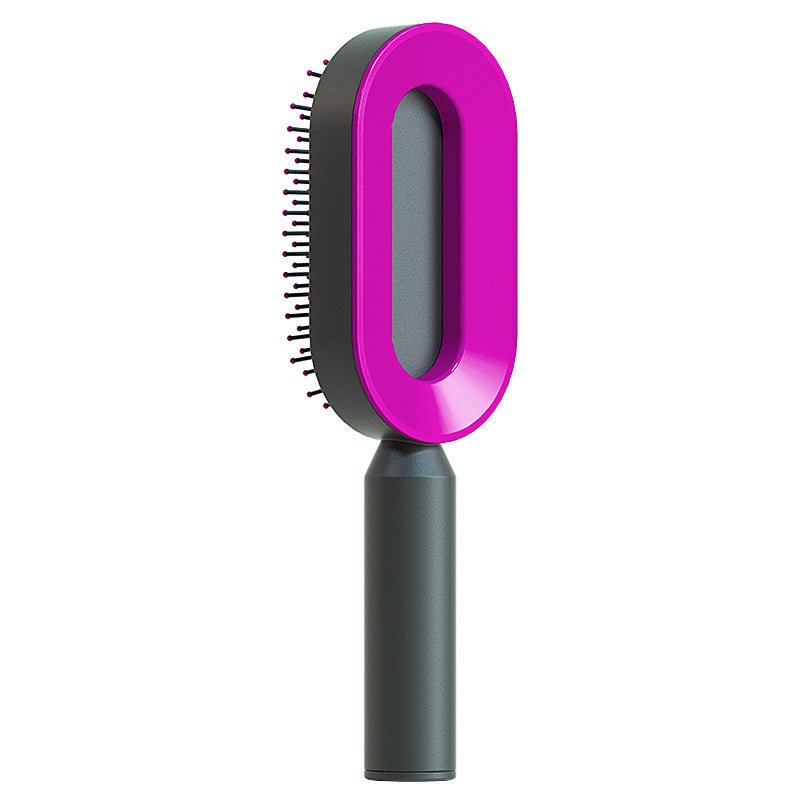 Self Cleaning Hair Brush One-key Cleaning Massage Anti-Static Hairbrush - Hair Brushes -  Trend Goods