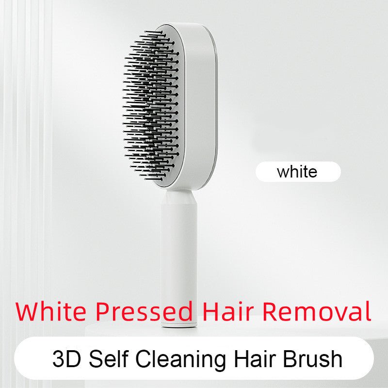 Self Cleaning Hair Brush One-key Cleaning Massage Anti-Static Hairbrush - Hair Brushes -  Trend Goods