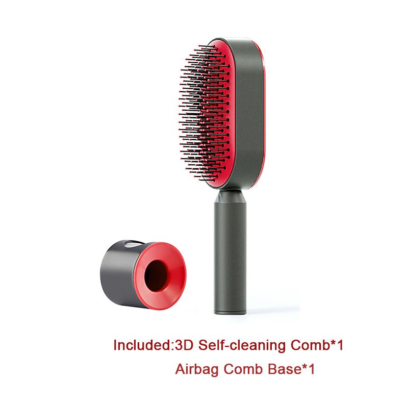 Self Cleaning Hair Brush One-key Cleaning Massage Anti-Static Hairbrush - Hair Brushes -  Trend Goods