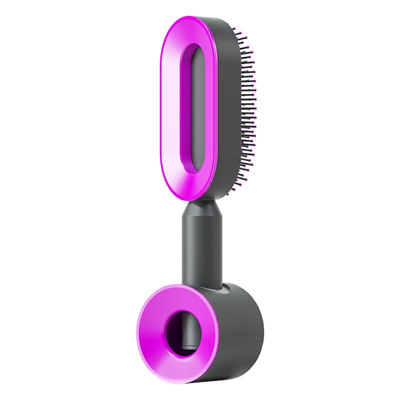 Self Cleaning Hair Brush One-key Cleaning Massage Anti-Static Hairbrush - Hair Brushes -  Trend Goods