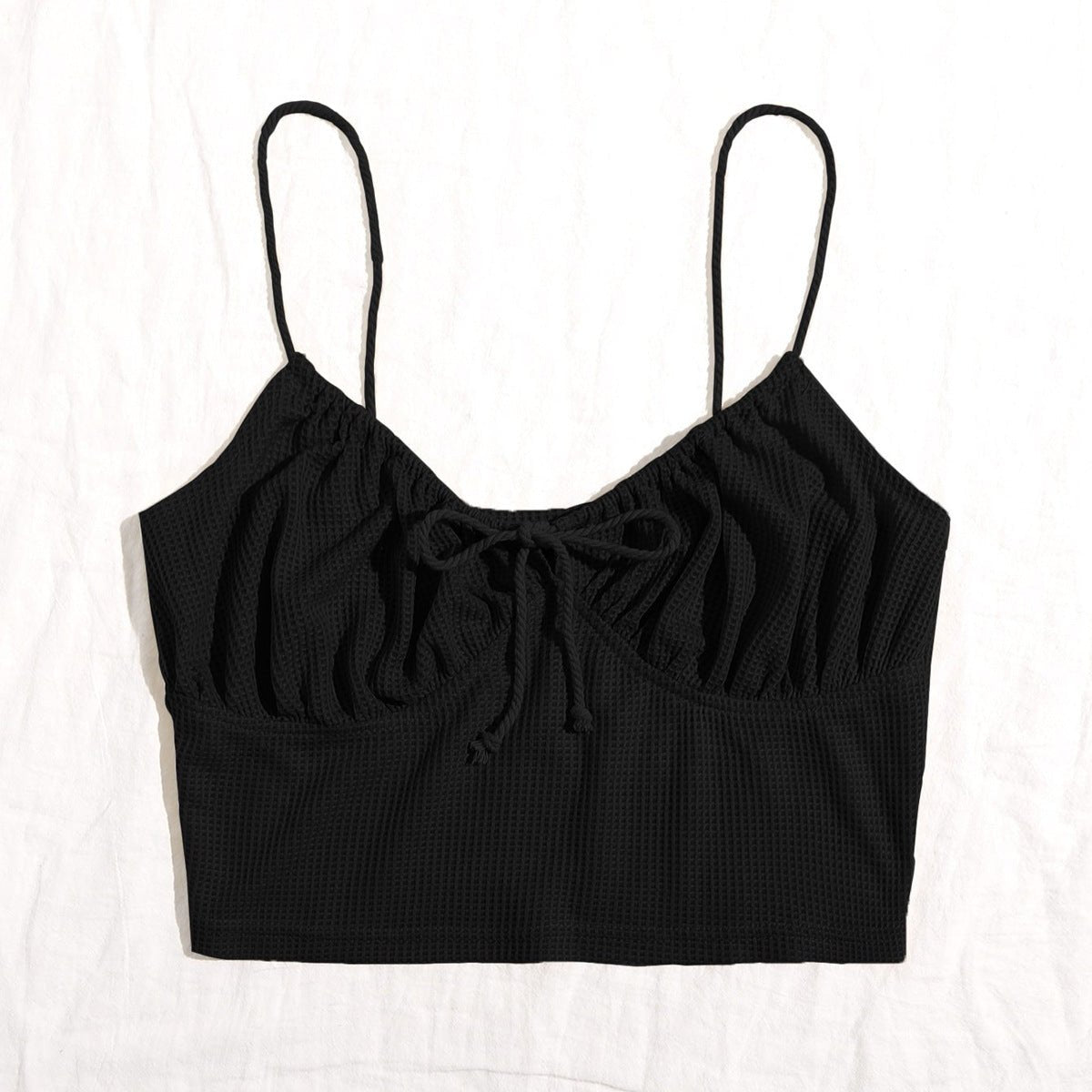 Camisole With Front Straps And Chest Folds - Camisoles -  Trend Goods