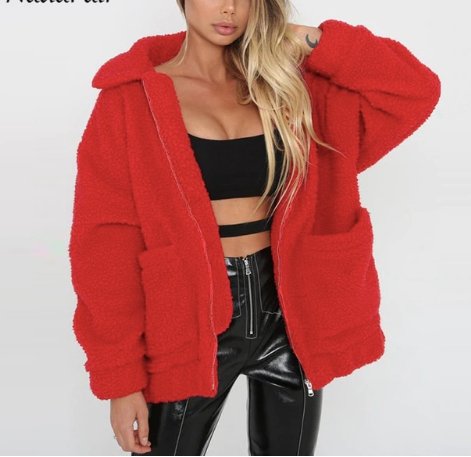 Shearling coat jacket women warm thick plush coat - Coats -  Trend Goods