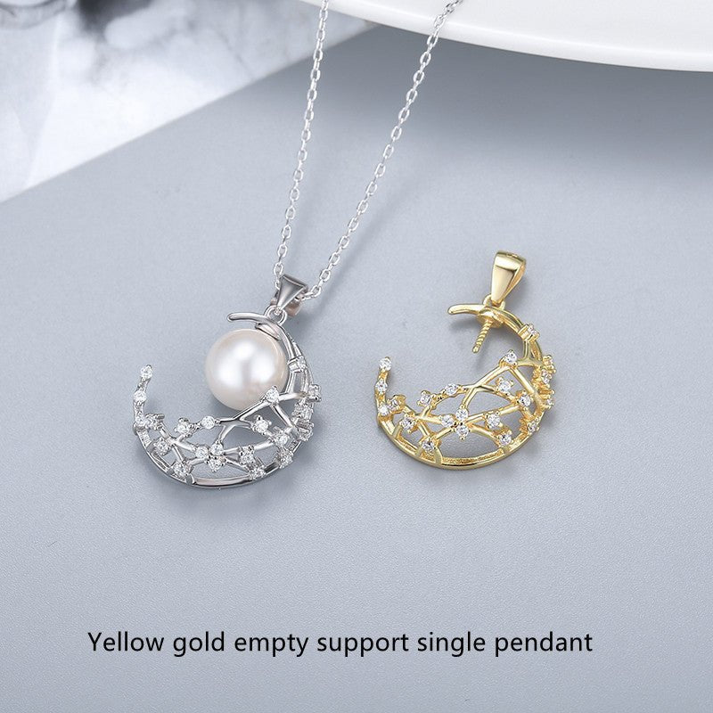 Silver Simple Moon Pearl Pendant Clavicle Fashion All-match - Necklaces -  Trend Goods