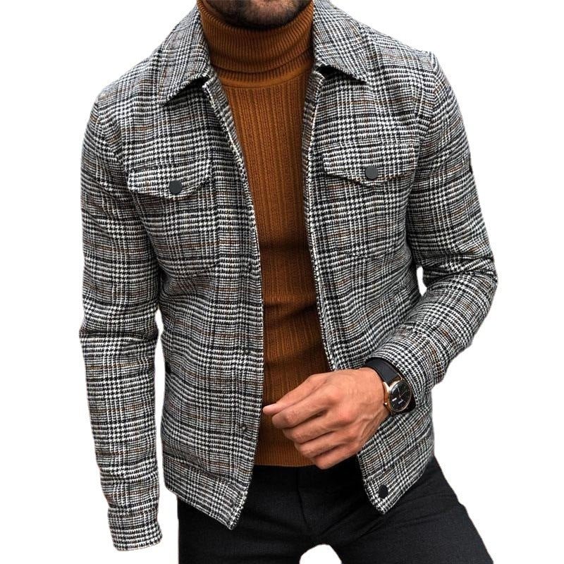 Slim Casual Fashion Autumn Plaid Men's Jacket - Jackets -  Trend Goods