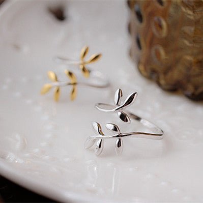 Small Olive Branch Leaf Ring Simple Ring - Rings -  Trend Goods
