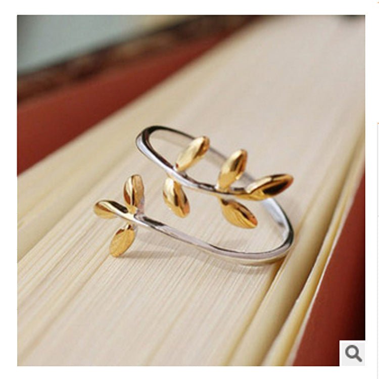 Small Olive Branch Leaf Ring Simple Ring - Rings -  Trend Goods
