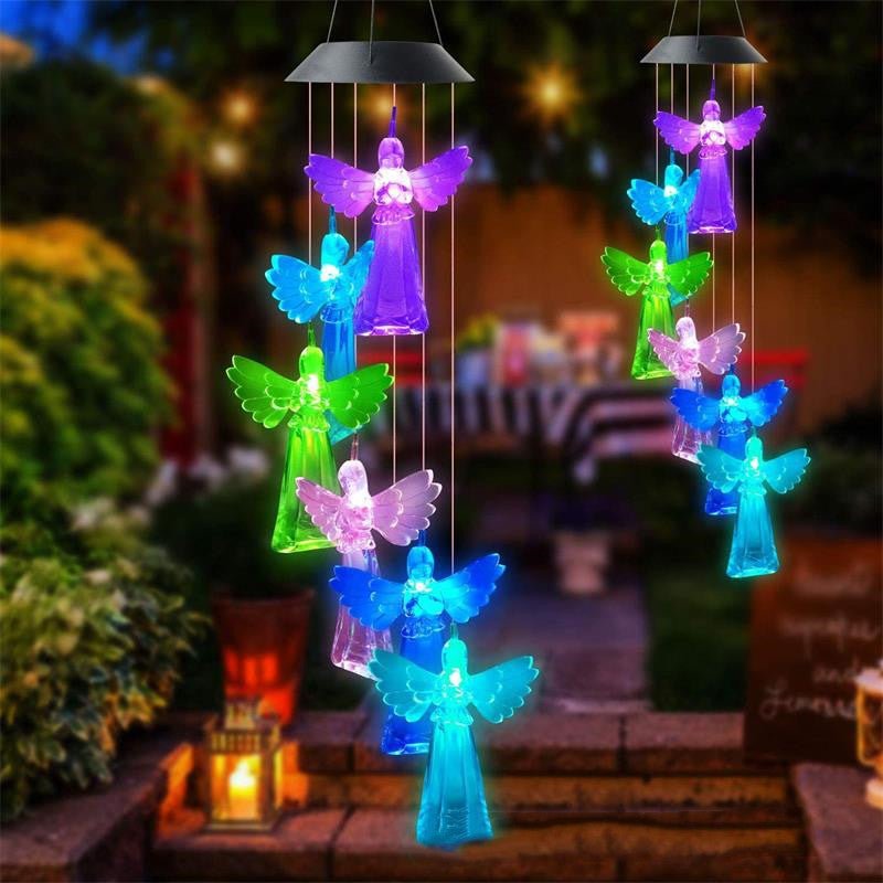 Solar Wind Chime Lamp Angel Outdoor Colorful Decoration - Lighting -  Trend Goods