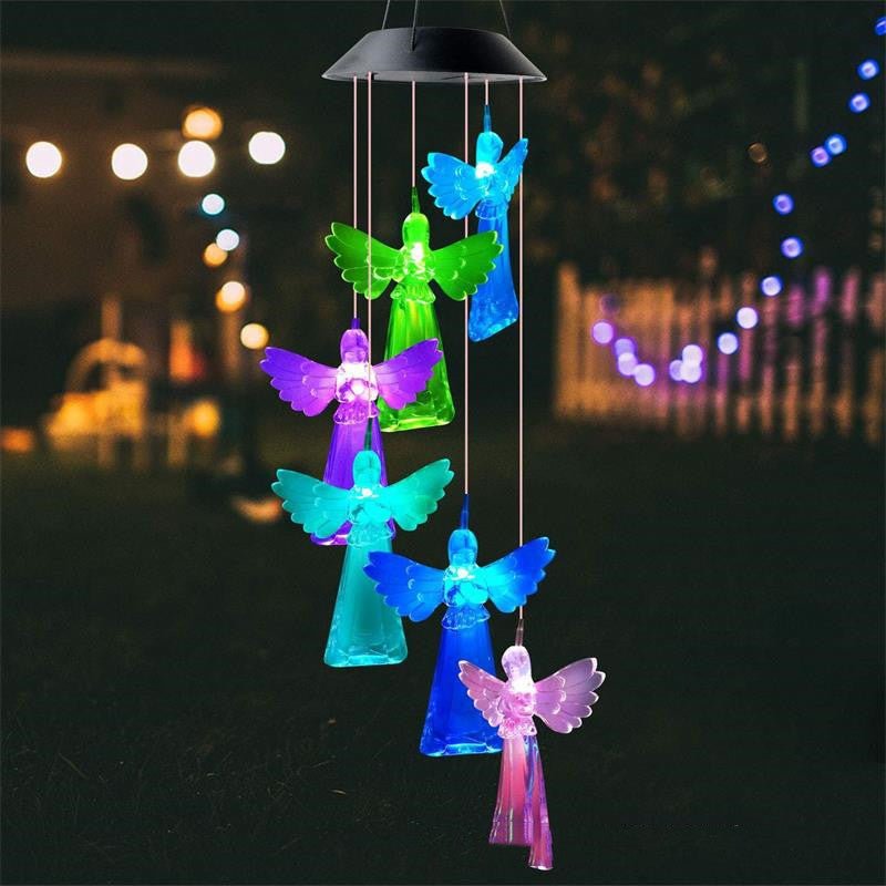 Solar Wind Chime Lamp Angel Outdoor Colorful Decoration - Lighting -  Trend Goods