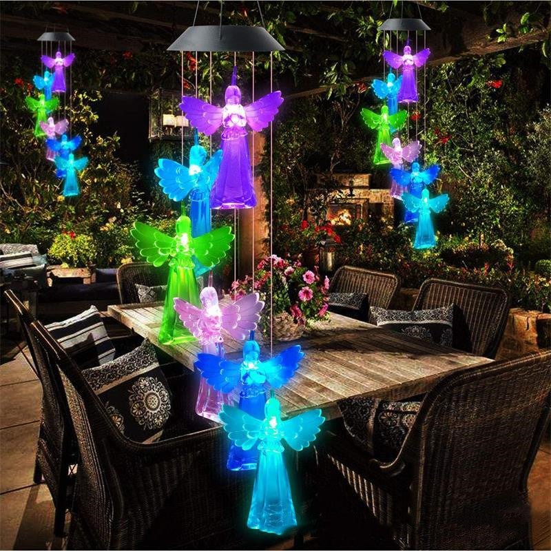 Solar Wind Chime Lamp Angel Outdoor Colorful Decoration - Lighting -  Trend Goods