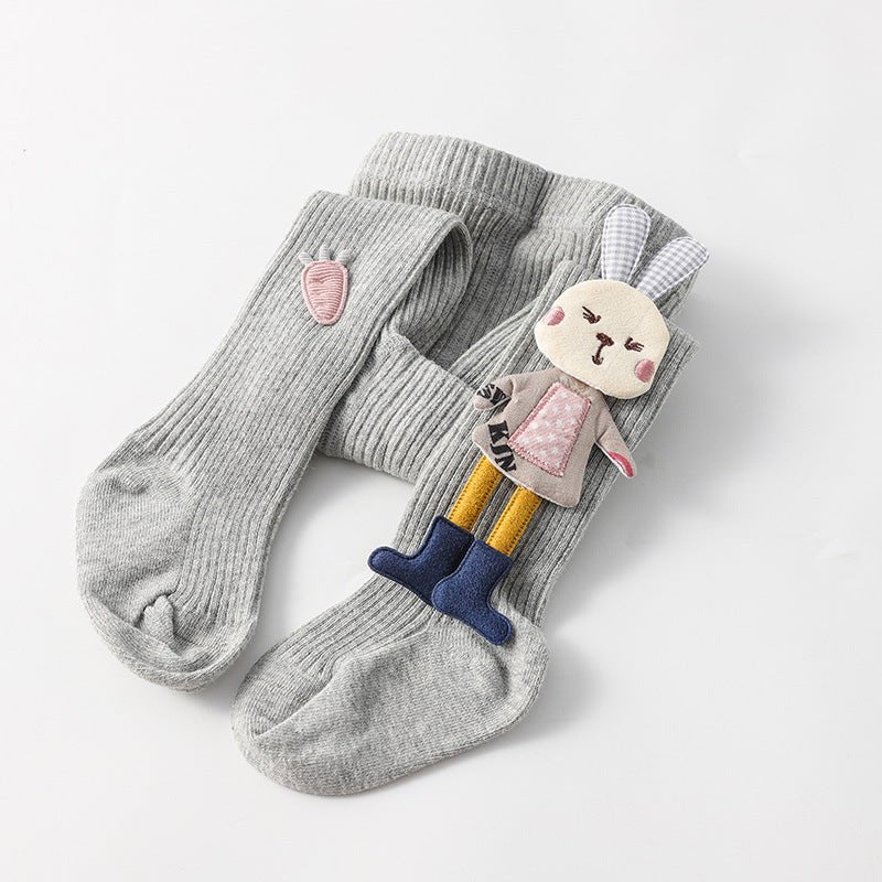 Spring Autumn Kids Knitted Children Pantyhose Cotton Double Needle Tights for Girls Cute Animal - Pantyhose -  Trend Goods