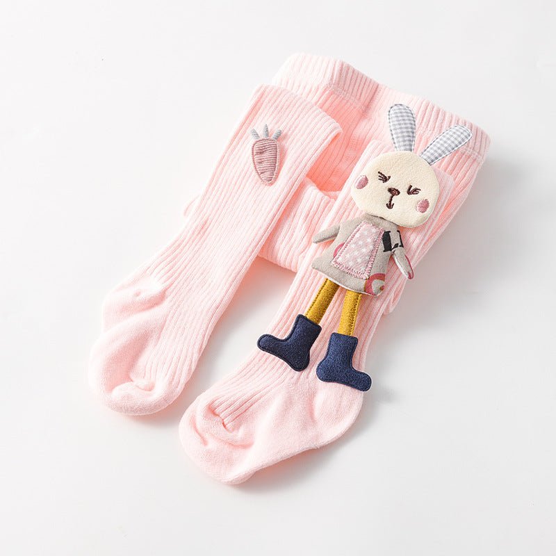Spring Autumn Kids Knitted Children Pantyhose Cotton Double Needle Tights for Girls Cute Animal - Pantyhose -  Trend Goods