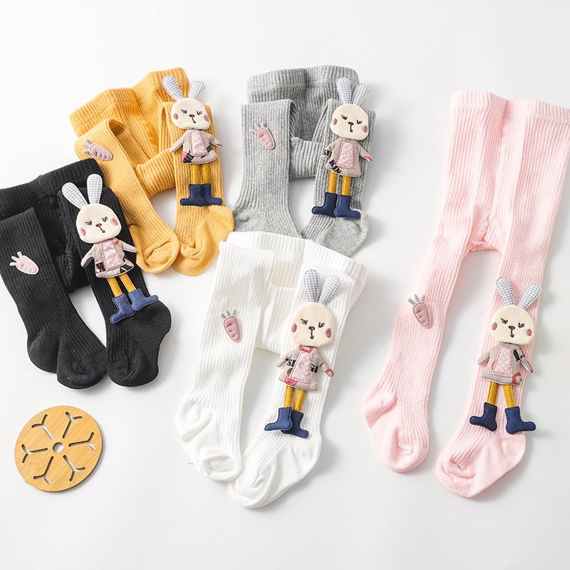 Spring Autumn Kids Knitted Children Pantyhose Cotton Double Needle Tights for Girls Cute Animal - Pantyhose -  Trend Goods