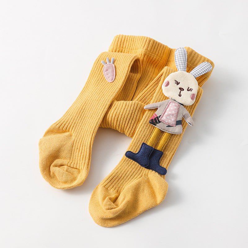 Spring Autumn Kids Knitted Children Pantyhose Cotton Double Needle Tights for Girls Cute Animal - Pantyhose -  Trend Goods