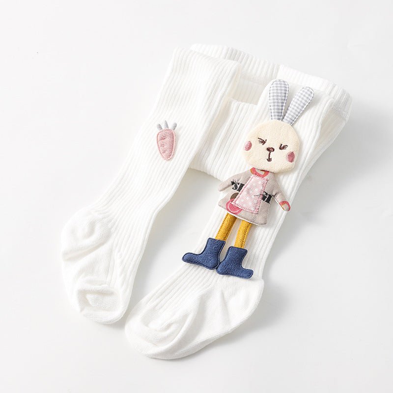 Spring Autumn Kids Knitted Children Pantyhose Cotton Double Needle Tights for Girls Cute Animal - Pantyhose -  Trend Goods