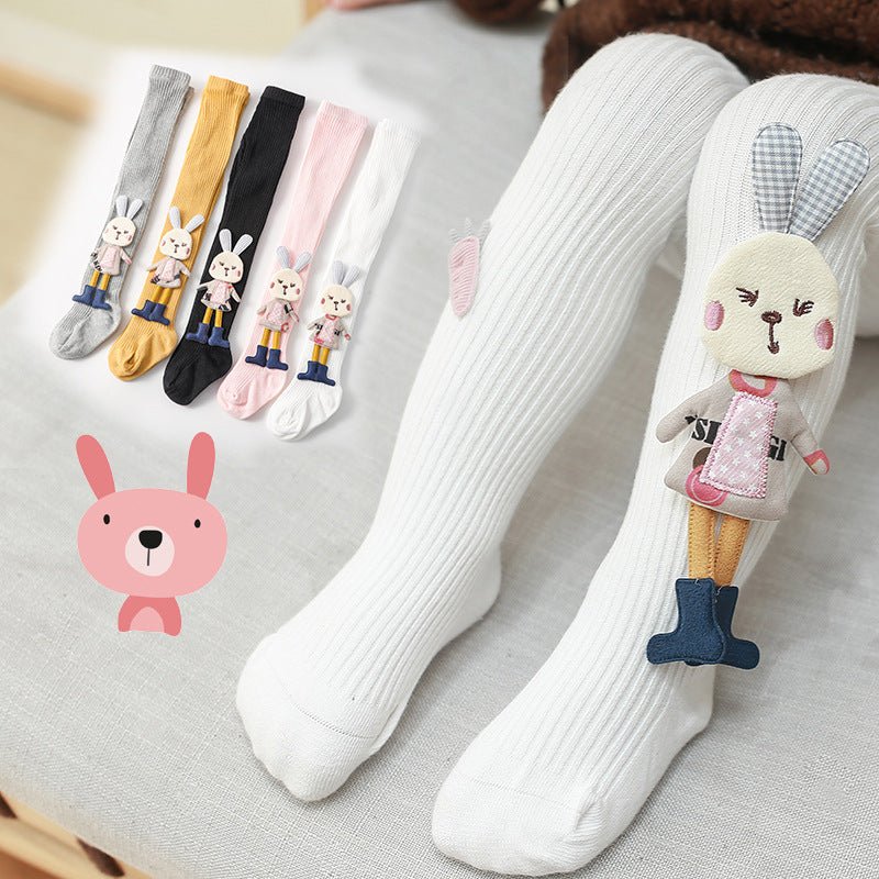 Spring Autumn Kids Knitted Children Pantyhose Cotton Double Needle Tights for Girls Cute Animal - Pantyhose -  Trend Goods