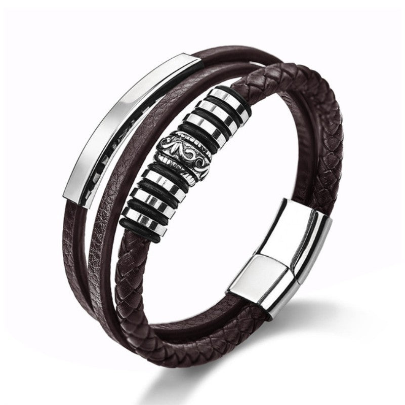 Stainless Steel Accessories Men's Reverse Plug Magnetic Snap Bracelet - Bracelets -  Trend Goods