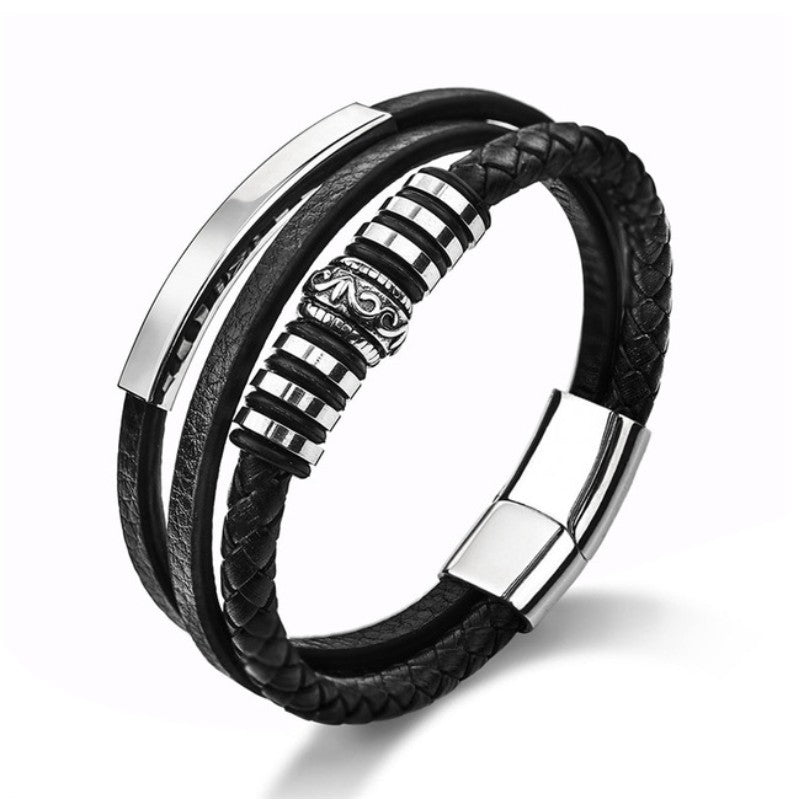 Stainless Steel Accessories Men's Reverse Plug Magnetic Snap Bracelet - Bracelets -  Trend Goods