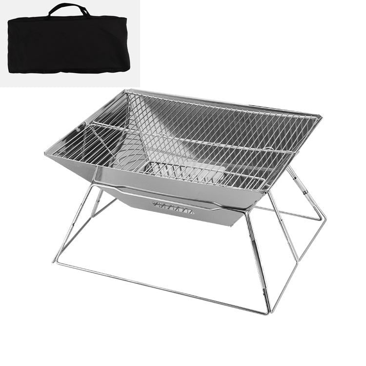 Stainless Steel Folding Portable Barbecue Grill - Grills -  Trend Goods