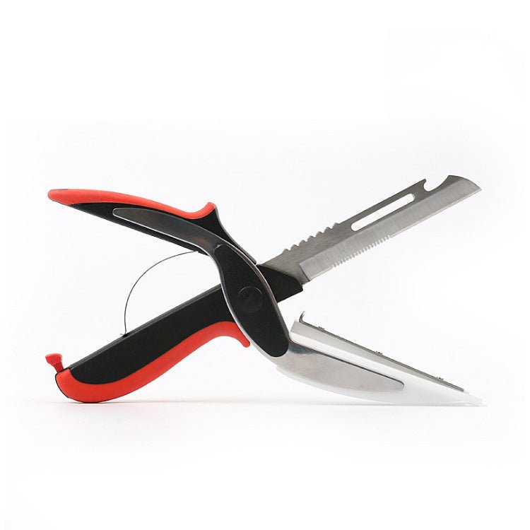 Stainless Steel Scissors Multifunctional Scissors Cutting Machine 2 In 1 Cutting Board Utility Knife - Kitchen Gadgets -  Trend Goods