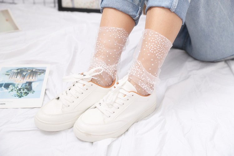 Summer Polka Dots Tulle Socks Breathable Transparent - Socks -  Trend Goods