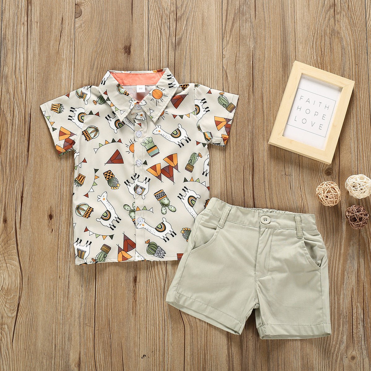 Summer Short-sleeved Cartoon Shirt And Shorts Two-piece Children's Suit - Clothing Sets -  Trend Goods