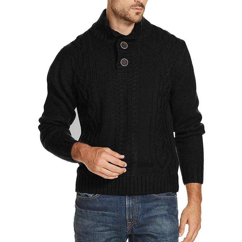 Sweater Men's Fashion Solid Color Long-sleeved Sweater - Sweaters -  Trend Goods