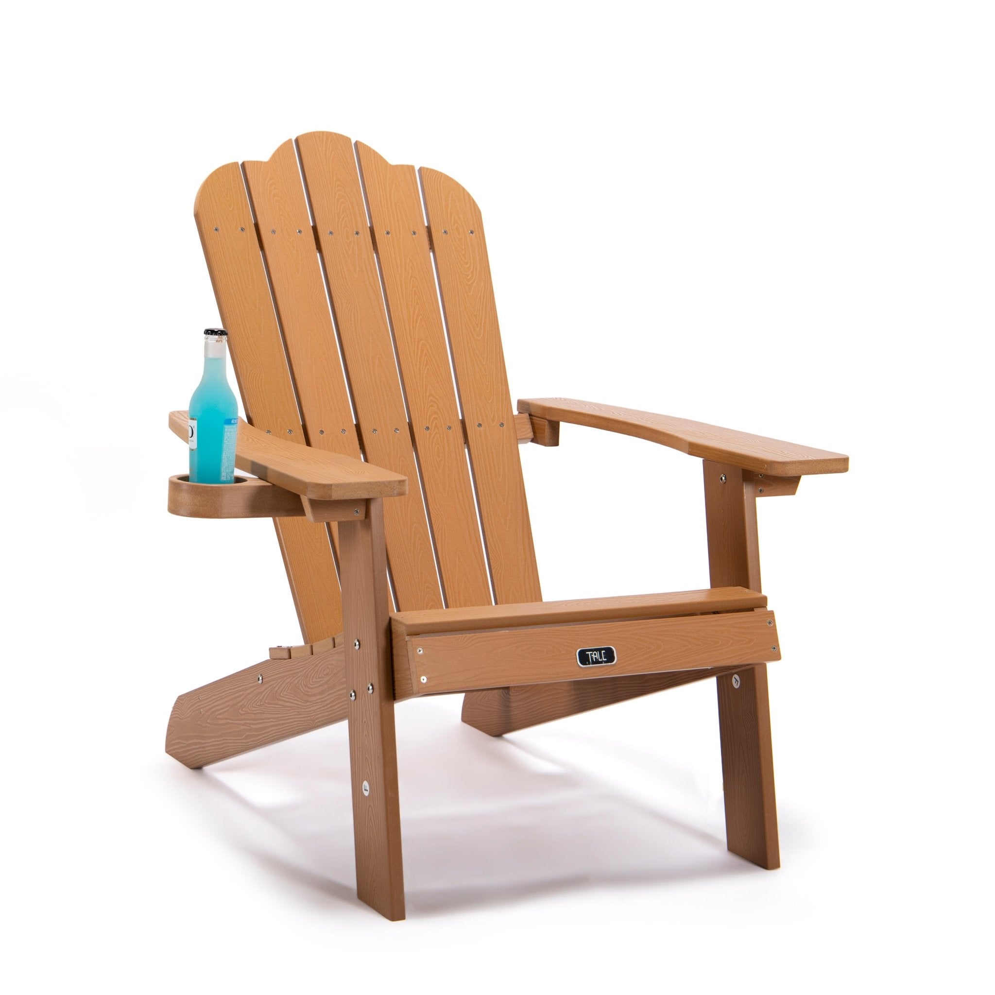 TALE Adirondack Chair Outdoor Furniture Painted Seating With Cup Holder All-Weather Fade-Resistant Plastic Wood - Outdoor Chairs -  Trend Goods
