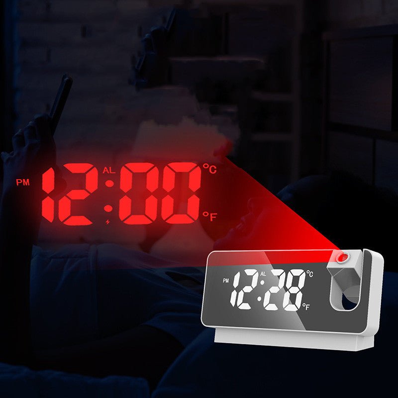 Temperature Multifunctional Projection Alarm Creative LED Mirror Clock - Alarm Clocks -  Trend Goods