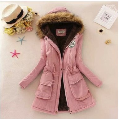 Thick Winter Jacket Hooded fur collar Slim padded cotton warm coat - Coats -  Trend Goods