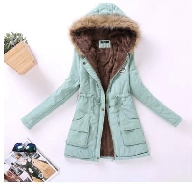 Thick Winter Jacket Hooded fur collar Slim padded cotton warm coat - Coats -  Trend Goods