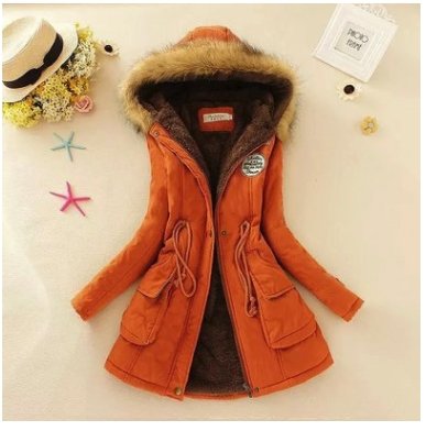 Thick Winter Jacket Hooded fur collar Slim padded cotton warm coat - Coats -  Trend Goods