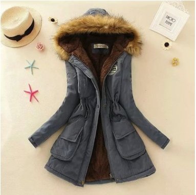 Thick Winter Jacket Hooded fur collar Slim padded cotton warm coat - Coats -  Trend Goods