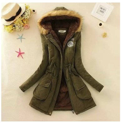 Thick Winter Jacket Hooded fur collar Slim padded cotton warm coat - Coats -  Trend Goods