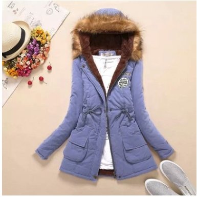 Thick Winter Jacket Hooded fur collar Slim padded cotton warm coat - Coats -  Trend Goods