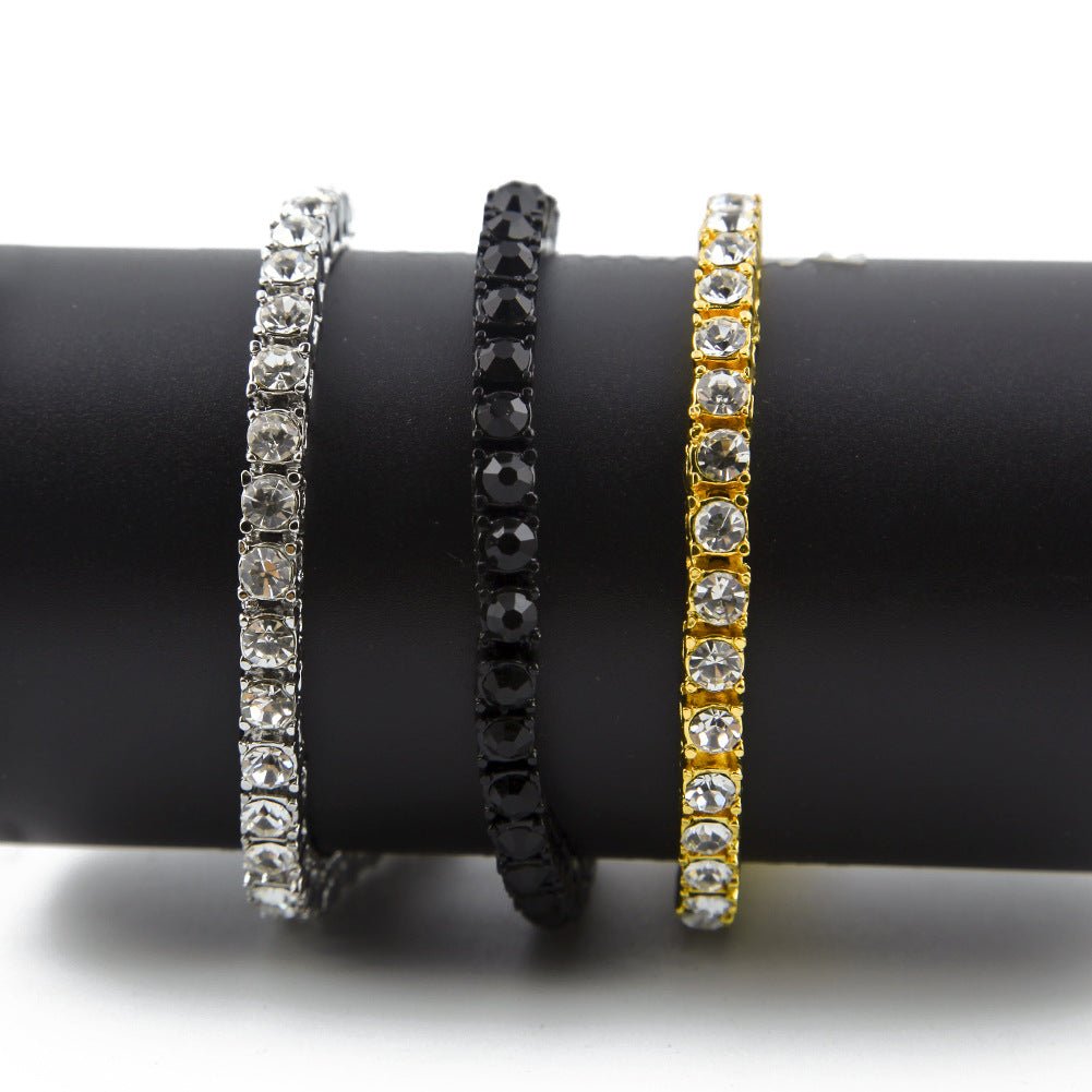 Tin Alloy Gold Color Iced Bracelet Men's Hip Hop Chain Street Rock Jewelry - Bracelets -  Trend Goods