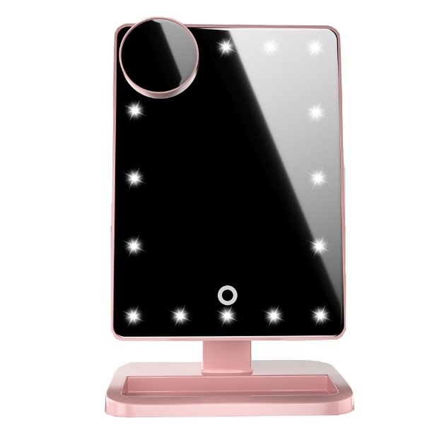 Touch Screen Makeup Mirror With 20 LED Light Bluetooth Music Speaker 10X Magnifying Mirrors with Lights - Make-up Mirrors -  Trend Goods