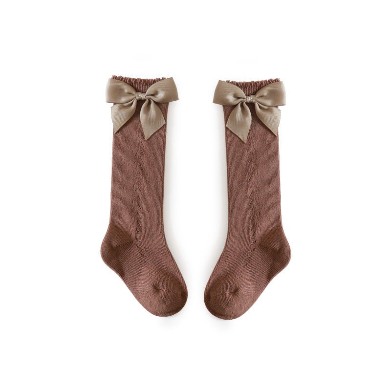 Transfer Circle Hollow Mesh Bow Socks - Socks -  Trend Goods