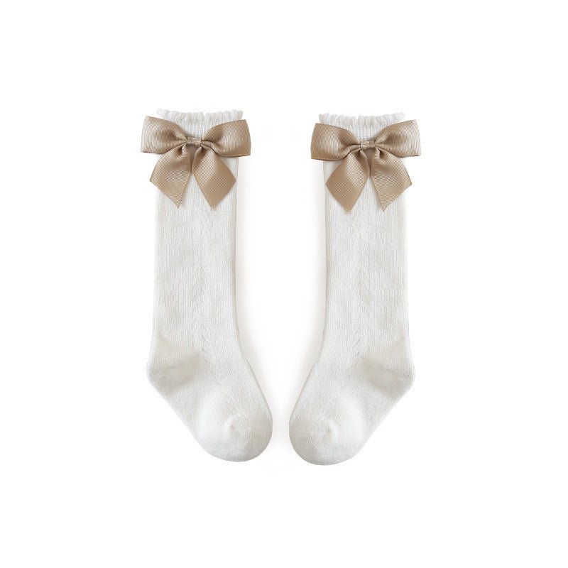 Transfer Circle Hollow Mesh Bow Socks - Socks -  Trend Goods