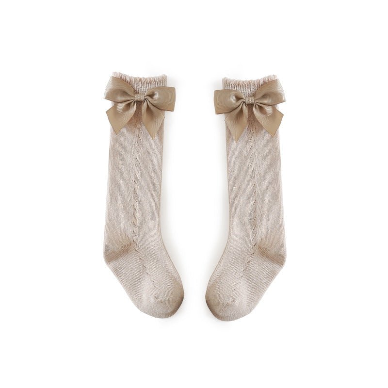 Transfer Circle Hollow Mesh Bow Socks - Socks -  Trend Goods