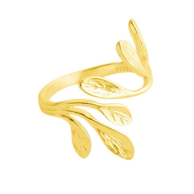 Tree Leaf Golden Ring Niche Design Open Ring Jewelry - Rings -  Trend Goods