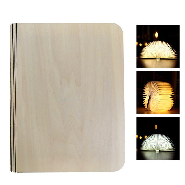 Turning And Folding LED Wood Grain Book Light - Night Lights -  Trend Goods