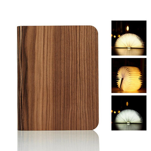 Turning And Folding LED Wood Grain Book Light - Night Lights -  Trend Goods