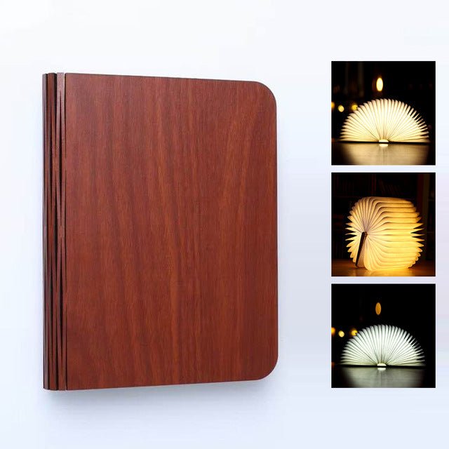 Turning And Folding LED Wood Grain Book Light - Night Lights -  Trend Goods