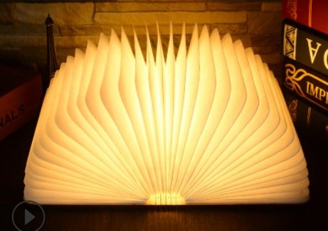 Turning And Folding LED Wood Grain Book Light - Night Lights -  Trend Goods