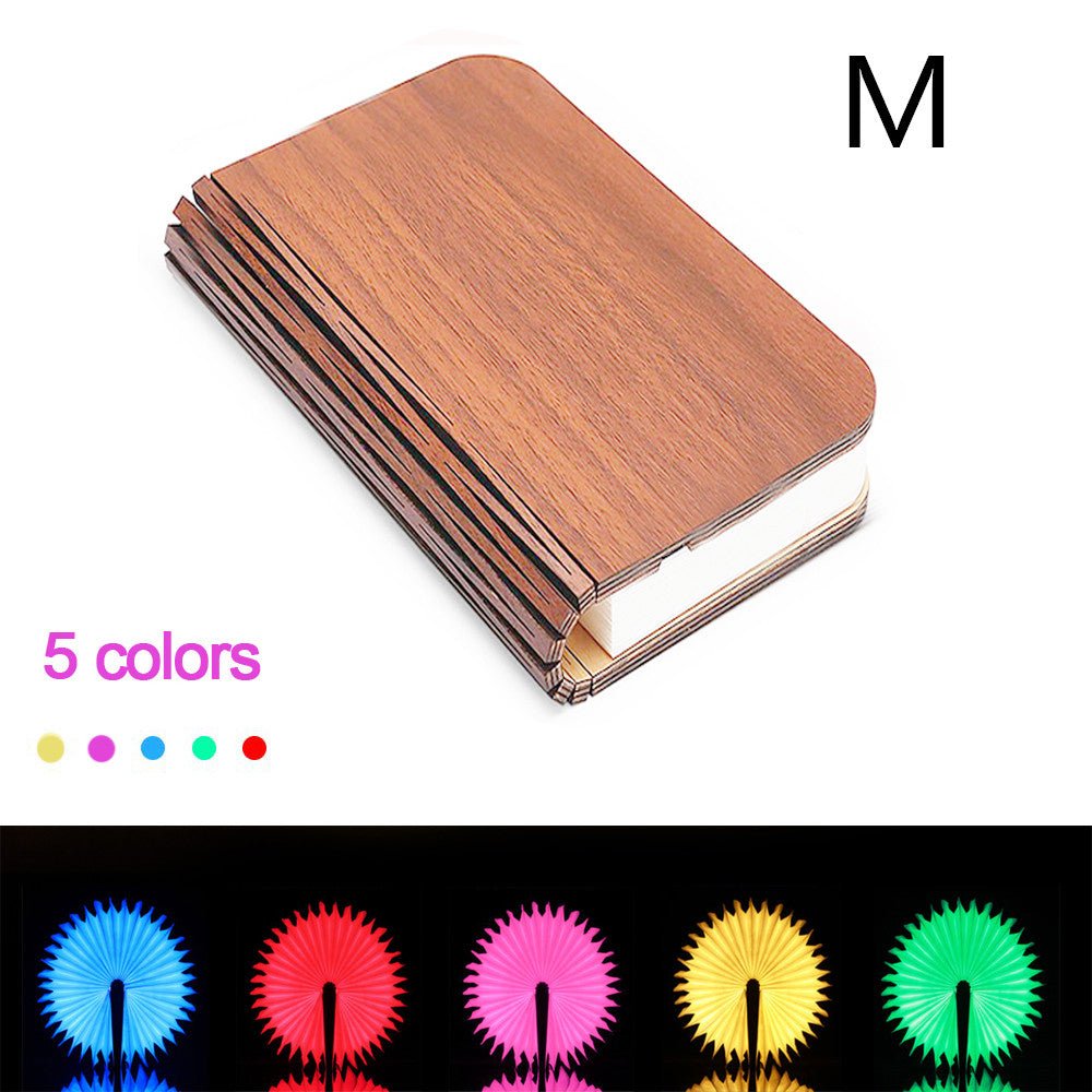 Turning And Folding LED Wood Grain Book Light - Night Lights -  Trend Goods