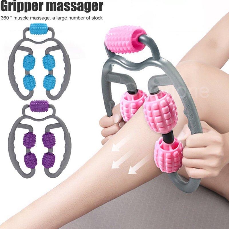 U Shape Trigger Point Massage Roller Full Body Massage Tool Arm Leg Neck Muscle Massager 4 Wheels - Massage Tools -  Trend Goods