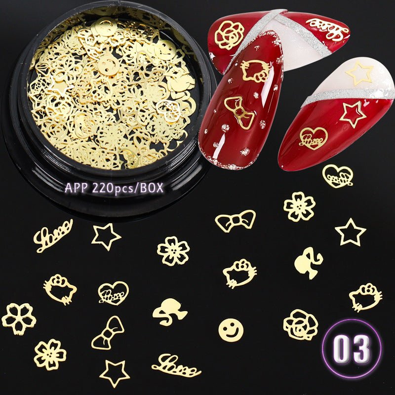 Ultra Thin Manicure Hollow Metal English Letter Snowflake Christmas Nail Patch - Nail Stickers -  Trend Goods