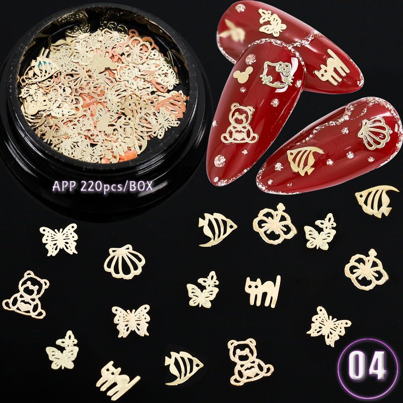 Ultra Thin Manicure Hollow Metal English Letter Snowflake Christmas Nail Patch - Nail Stickers -  Trend Goods