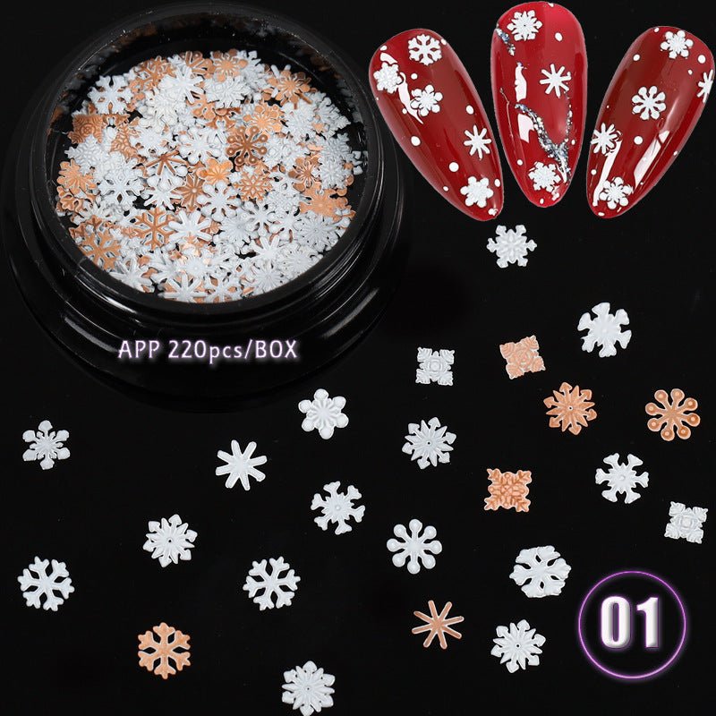 Ultra Thin Manicure Hollow Metal English Letter Snowflake Christmas Nail Patch - Nail Stickers -  Trend Goods