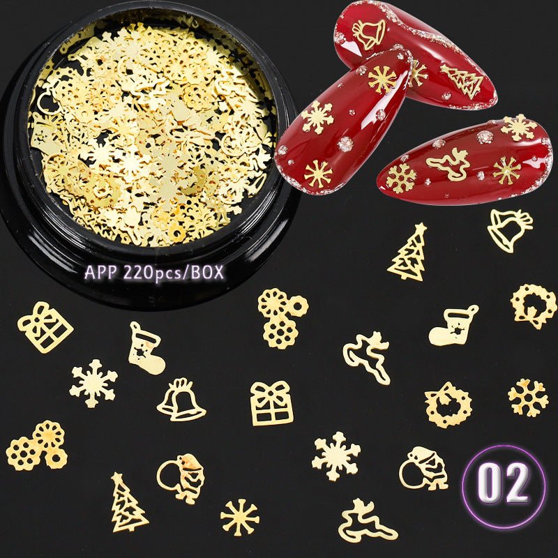 Ultra Thin Manicure Hollow Metal English Letter Snowflake Christmas Nail Patch - Nail Stickers -  Trend Goods